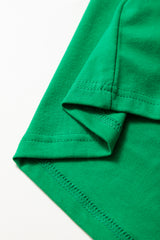 Bright Green Solid Color Basic Crew Neck Tee