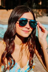 Black Blue High Quality Unisex Aviator Sunglasses - Femstylo