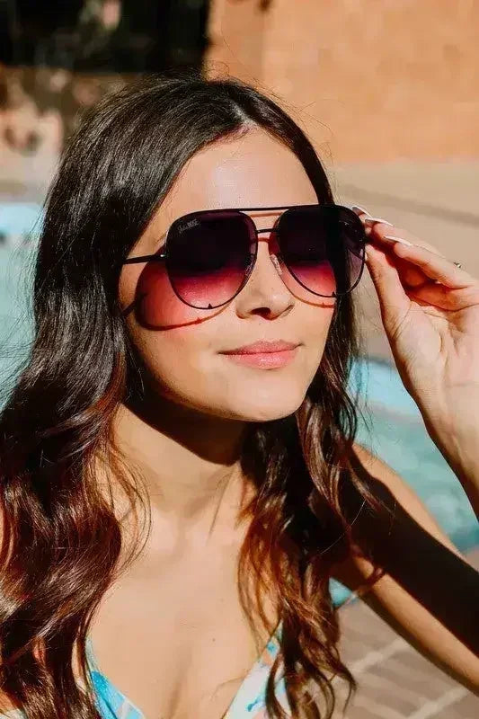 Black Gradient Unisex Aviator Sunglasses - Femstylo