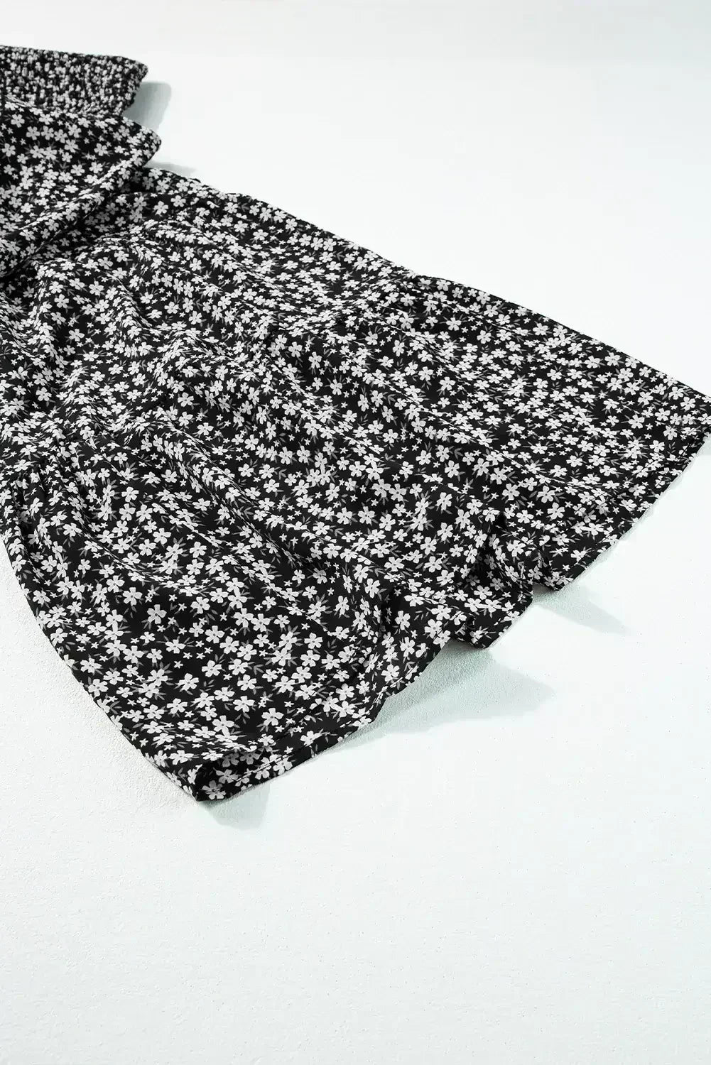 Dusk Blue Floral Print Spaghetti Straps Smocked Wide Leg Jumpsuit - Femstylo