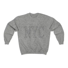 Oversized Logo NYC Grey Sweatshirt - Cotton Blend | Femstylo - Femstylo