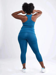 High-Waisted Pilates Leggings with Side Pockets & Mesh Panels - Femstylo