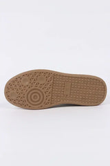 Navy Blue PU Leather Lace Up Sneakers - Femstylo