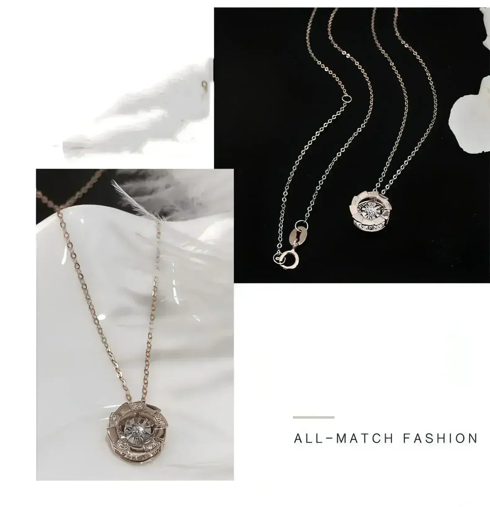 Rose Gold Pulsatile Heart Diamond Pendant Clavicle Chain - Femstylo