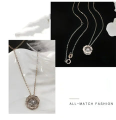 Rose Gold Pulsatile Heart Diamond Pendant Clavicle Chain - Femstylo