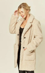 Stud Button Borg Teddy Coat (1905) - Femstylo