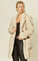 Stud Button Borg Teddy Coat (1905) - Femstylo