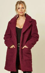 Stud Button Borg Teddy Coat (1905) - Femstylo