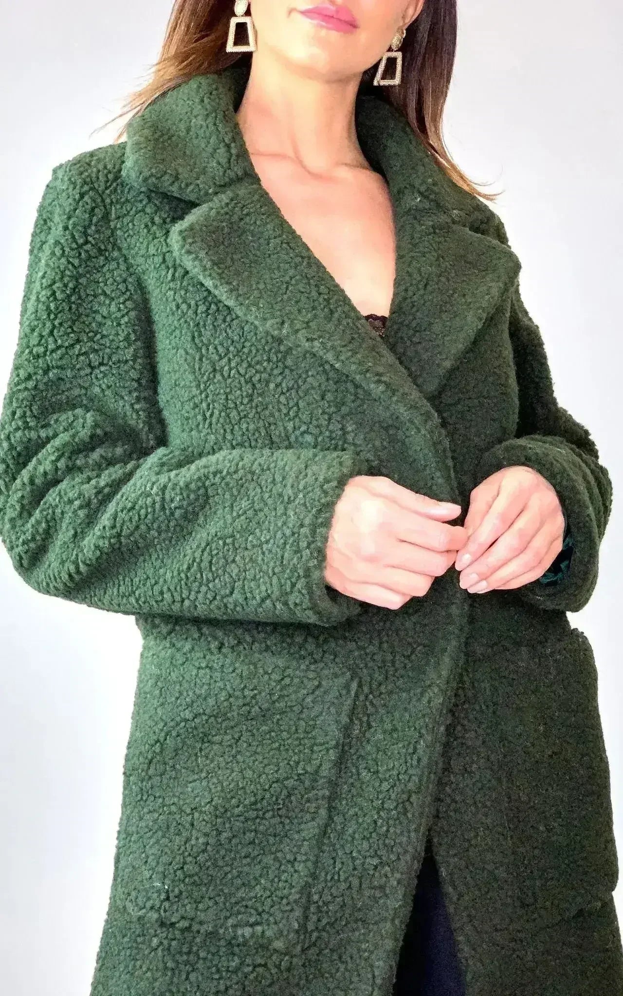 Stud Button Borg Teddy Coat (1905) - Femstylo