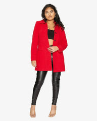 De La Creme Womens Wool Blend Hip Length Covert Coat - Femstylo