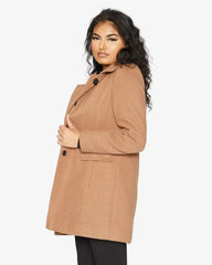 De La Creme Womens Wool Blend Hip Length Covert Coat - Femstylo