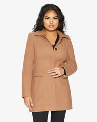 De La Creme Womens Wool Blend Hip Length Covert Coat - Femstylo