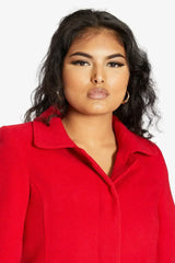 De La Creme Womens Wool Blend Hip Length Covert Coat - Femstylo