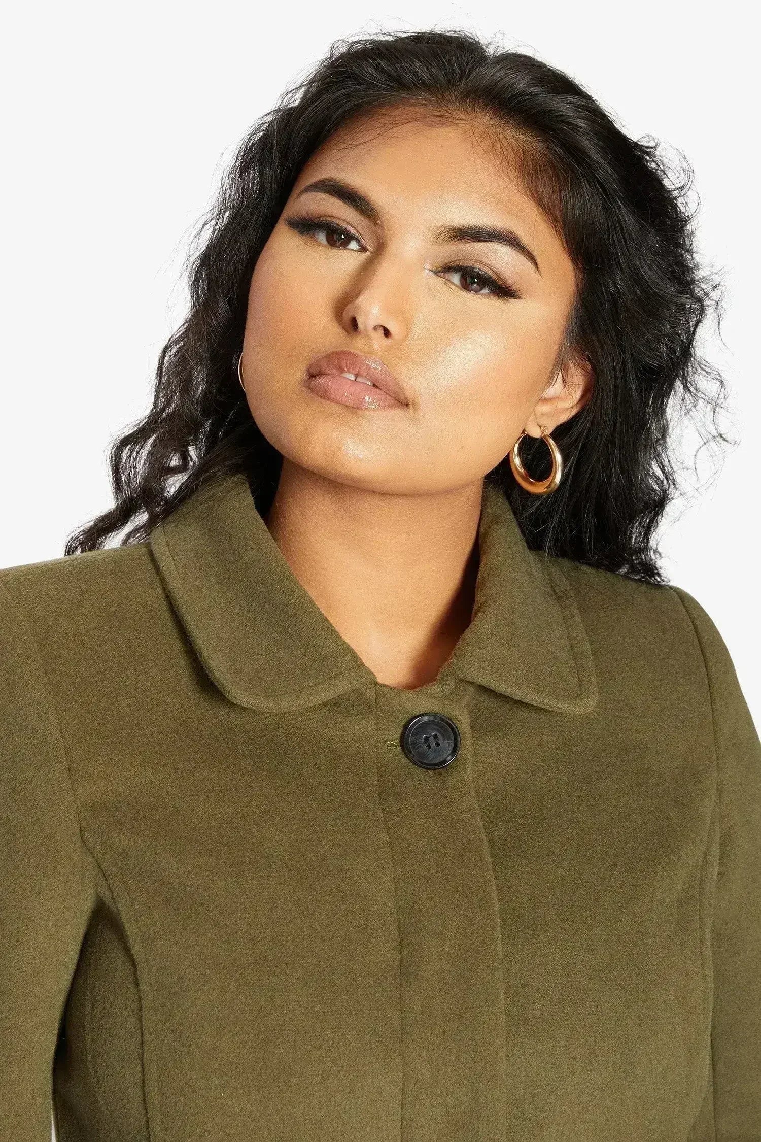 De La Creme Womens Wool Blend Hip Length Covert Coat - Femstylo