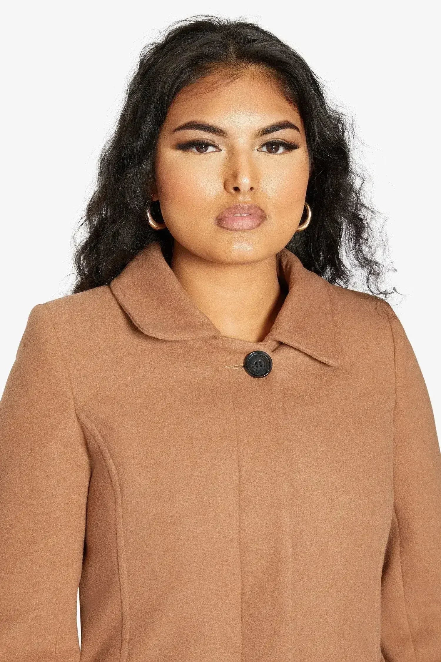 De La Creme Womens Wool Blend Hip Length Covert Coat - Femstylo