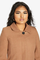 De La Creme Womens Wool Blend Hip Length Covert Coat - Femstylo