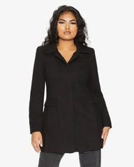 De La Creme Womens Wool Blend Hip Length Covert Coat - Femstylo