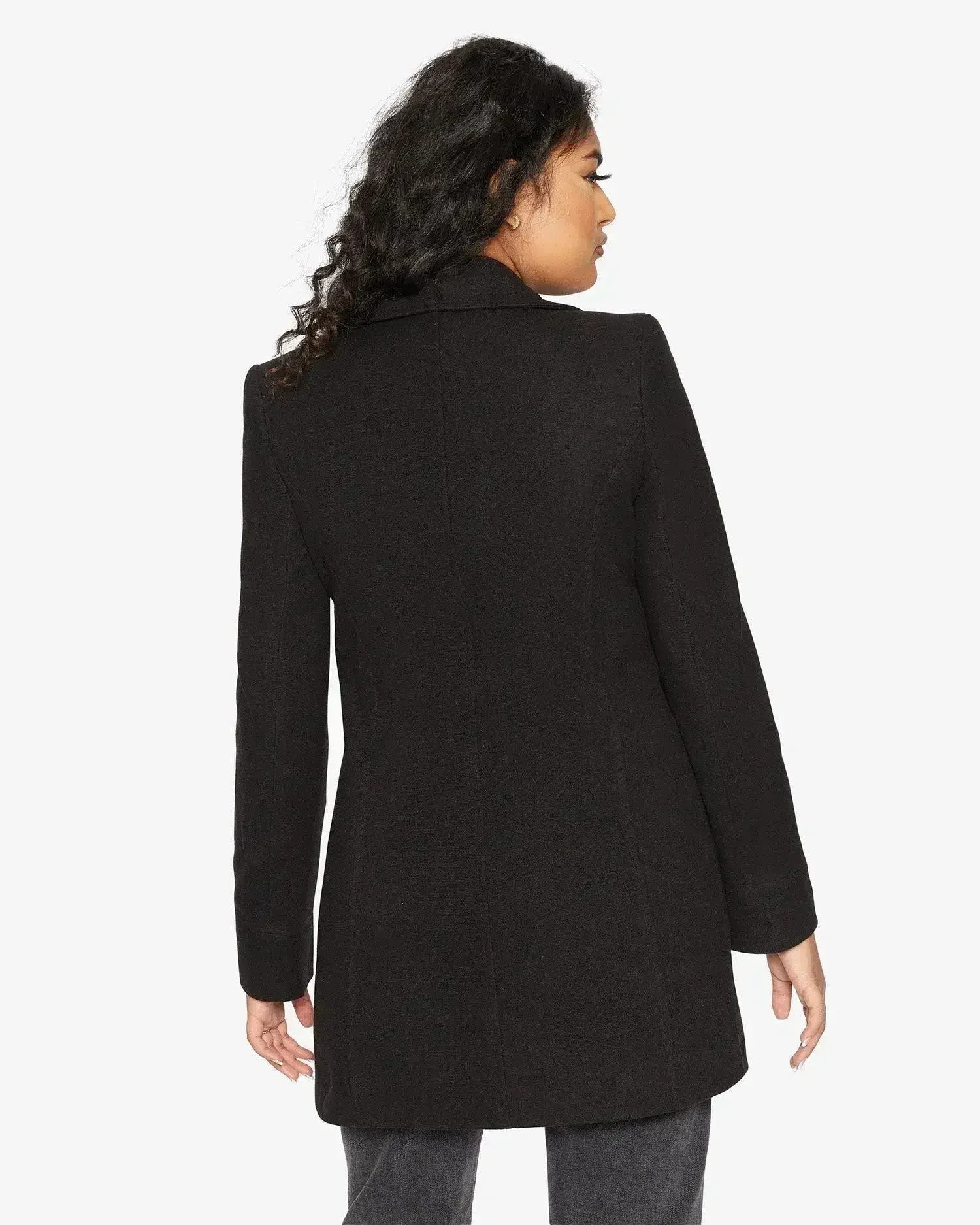 De La Creme Womens Wool Blend Hip Length Covert Coat - Femstylo