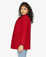 Wool Blend Contrast Trim Coat (1920) - Femstylo