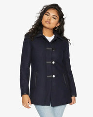 Wool Blend Contrast Trim Coat (1920) - Femstylo