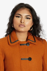 Wool Blend Contrast Trim Coat (1920) - Femstylo