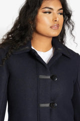 Wool Blend Contrast Trim Coat (1920) - Femstylo