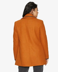 Wool Blend Contrast Trim Coat (1920) - Femstylo