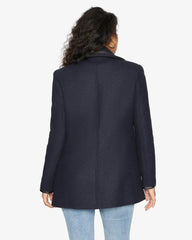 Wool Blend Contrast Trim Coat (1920) - Femstylo