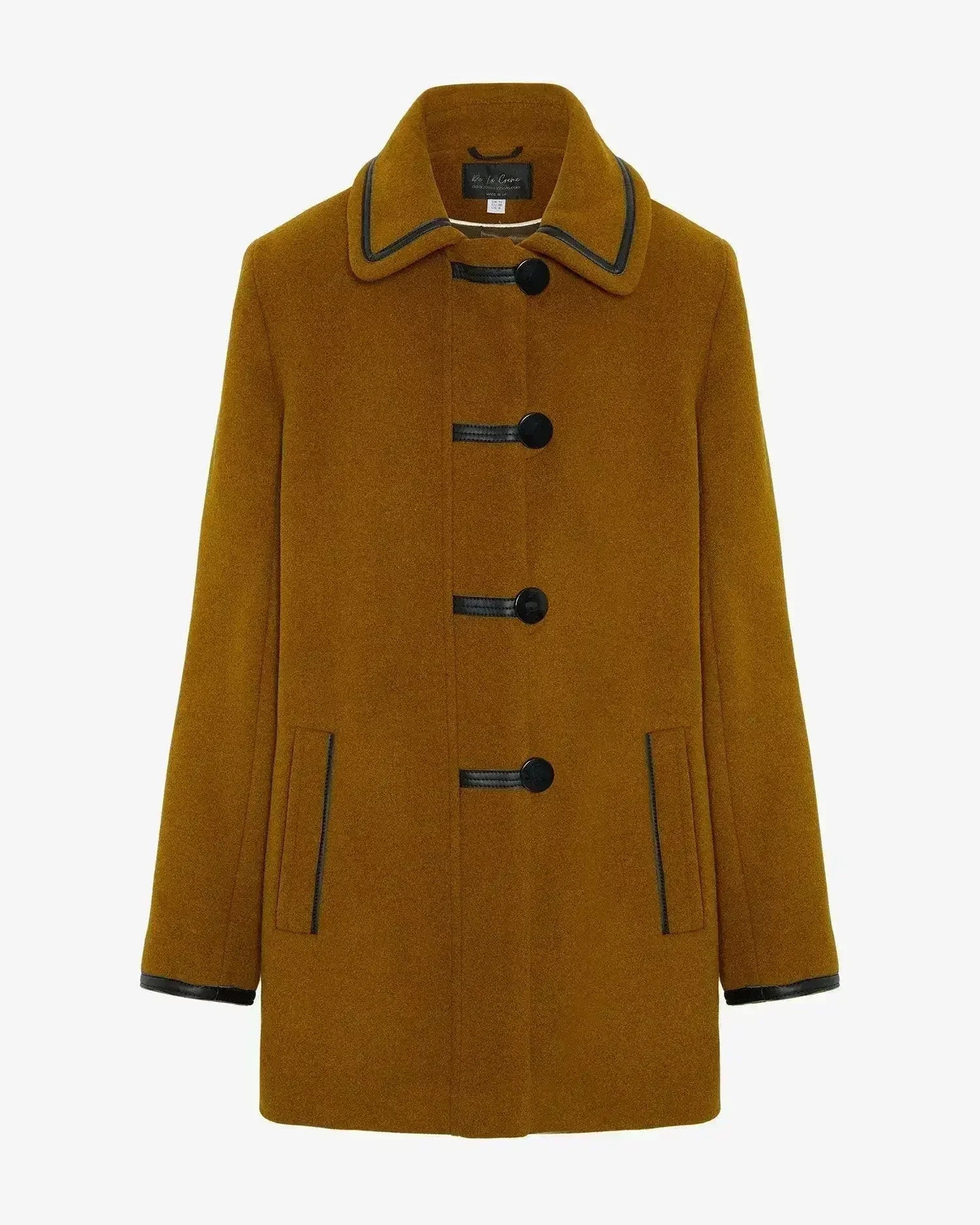 Wool Blend Contrast Trim Coat (1920) - Femstylo