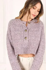 Melange multicolor sweater top - Femstylo
