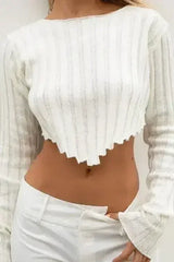 Cropped thick ribbed sweater - Femstylo