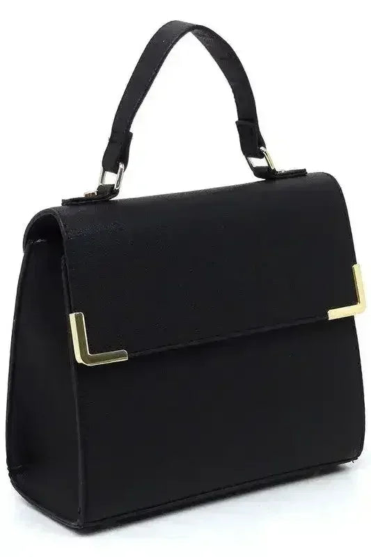 Vegan Leather Satchel - Top Handle Crossbody Bag | Femstylo - Femstylo