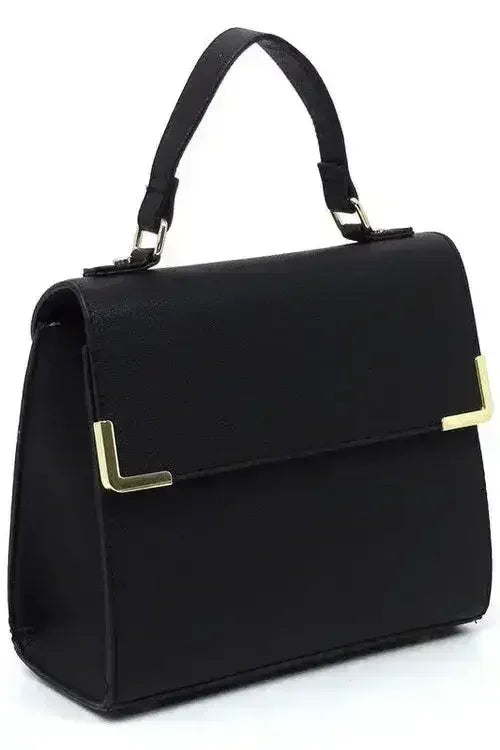 Vegan Leather Satchel - Top Handle Crossbody Bag | Femstylo - Femstylo