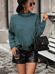 Fringe turtleneck sweater - Femstylo