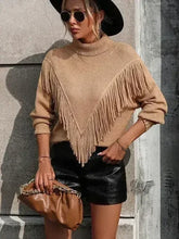 Fringe turtleneck sweater - Femstylo