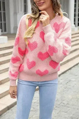 Hearts knit sweater - Femstylo