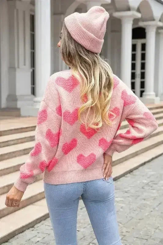 Hearts knit sweater - Femstylo