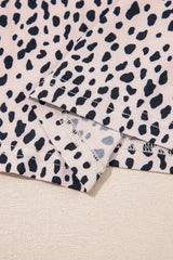 Apricot Allover Leopard Print Round Neck Tank Top - Femstylo