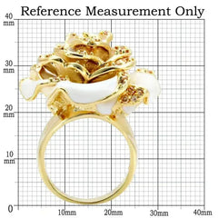 1W040 - Gold Brass Ring with AAA Grade CZ in Champagne - Femstylo