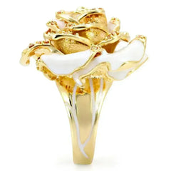 1W040 - Gold Brass Ring with AAA Grade CZ in Champagne - Femstylo