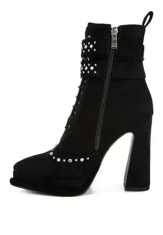 Punk Harness Boots - Studded High Heel Boots | Femstylo - Femstylo