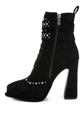Punk Harness Boots - Studded High Heel Boots | Femstylo - Femstylo