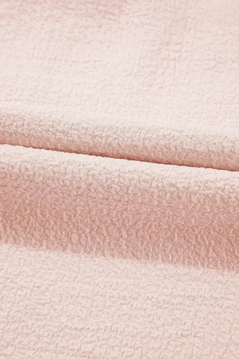 Light Pink Textured Flutter Sleeve Square Neck Bow Back Mini Dress - Femstylo