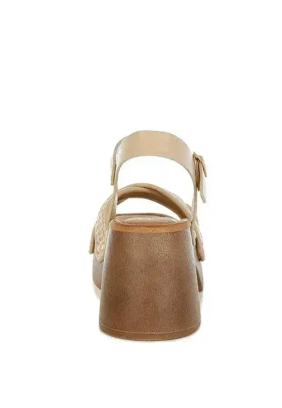 Qasa Studded Raffia Clog Sandals - Femstylo