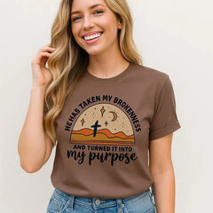 He Has Taken My Brokenness T-Shirt, Inspirational Tee