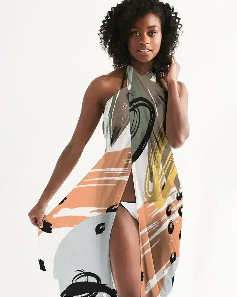 Sheer Circular Multicolor Green Swimsuit Cover Up - Femstylo