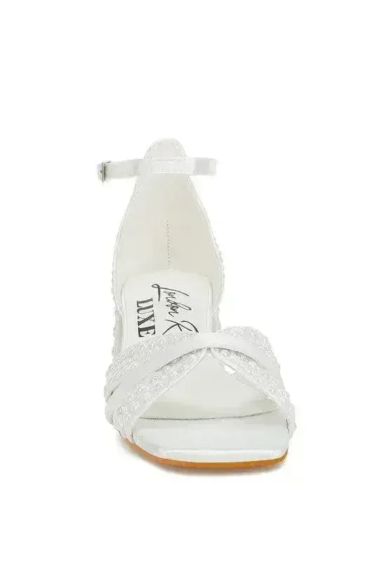 Cinnabon Pearl Embellished Strappy Sandals - Femstylo