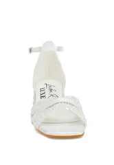 Cinnabon Pearl Embellished Strappy Sandals - Femstylo