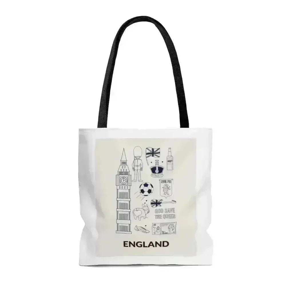 England Symbol Tote Bag - Medium Polyester Shopper 16 - Femstylo