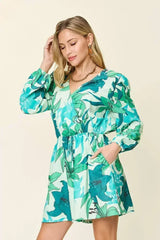Floral Long Sleeve Romper with Pockets - S-3XL | Femstylo - Femstylo